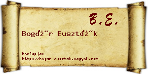 Bogár Euszták névjegykártya
